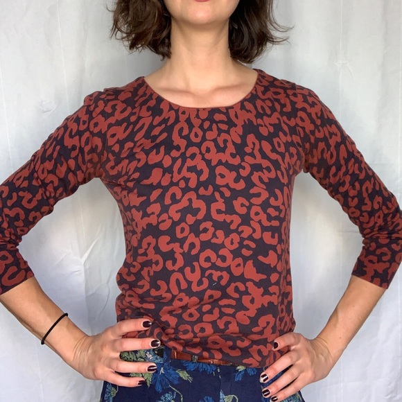 A.P.C. Leopard print thin sweater-cut knit top - Picture 3 of 3